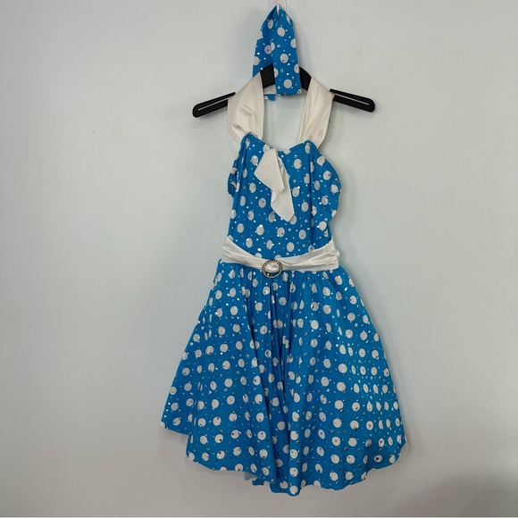 Costume Gallery Other - Costume Gallery Small Adult "Happy Dayz" Blue & White Polka Dots Dance Costume